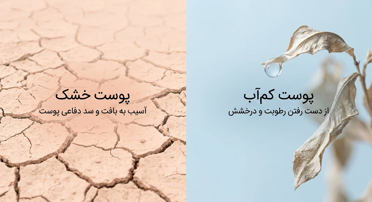 پوست من خشک است یا کم‌آب (دهیدراته)؟
